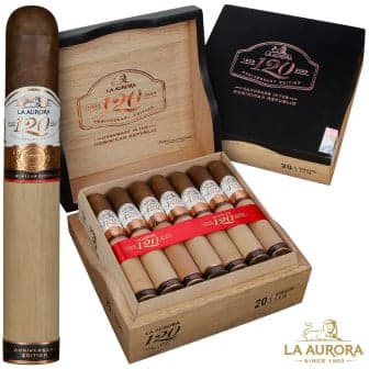 La Aurora 120th Anniversary Robusto 5 Pack cigar listing