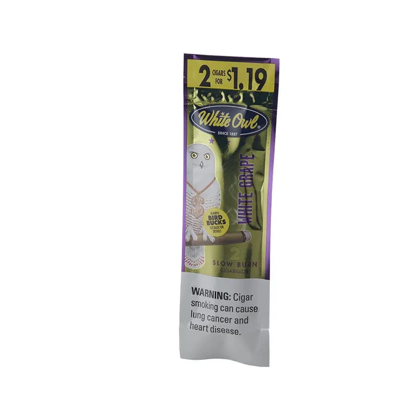 White Owl Foil Fresh 2 for 1.19 White Grape Natural cigar listing