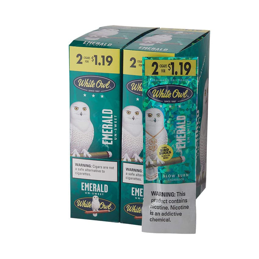 White Owl Foil Fresh Cigarillo Emerald (2) Claro cigar listing