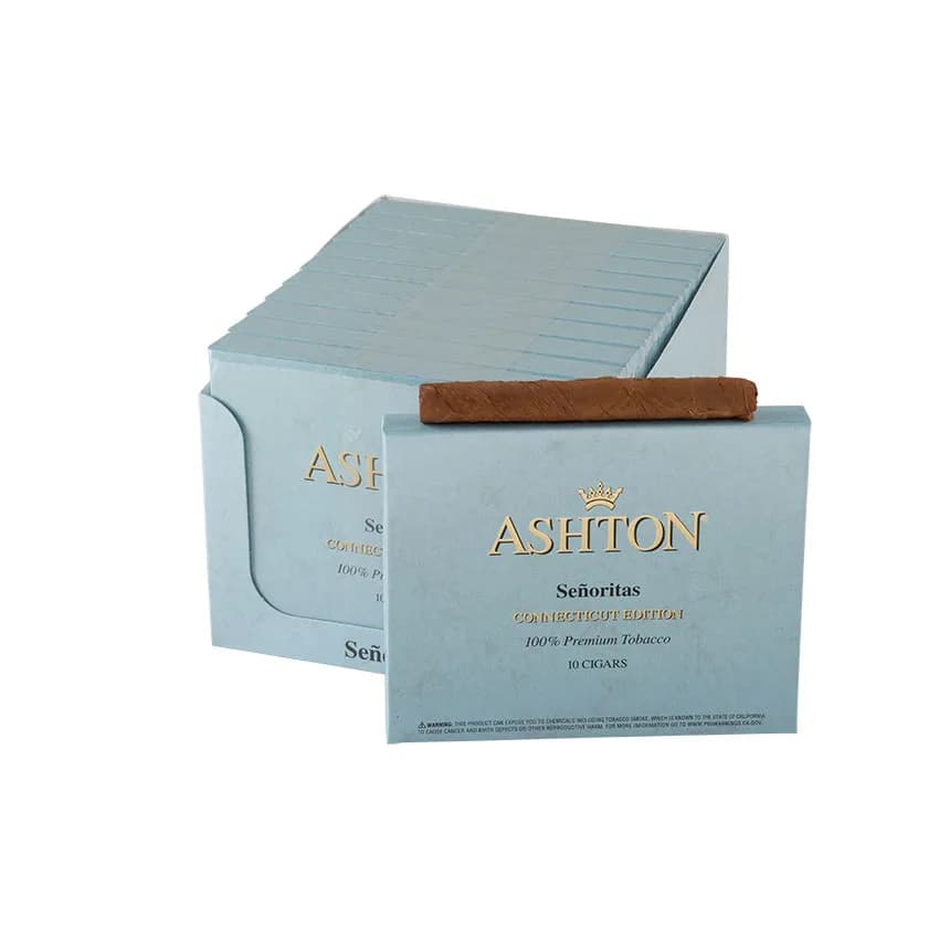 Ashton Small Cigars Senoritas Connecticut (10) Natural cigar listing