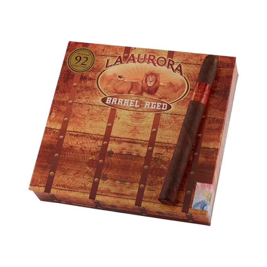 La Aurora Barrel Aged Churchill Maduro cigar listing